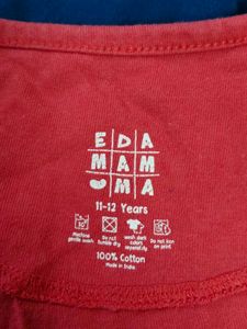 Eda Mamma Red T-Shirt with Starfish Print