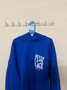 Blue Graphic Print Hoodie
