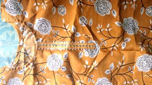floral design yellow kurti