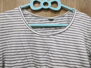 Black And White Striped Tshirt