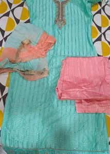 Beautiful Teal Kurta Set with Dupatta