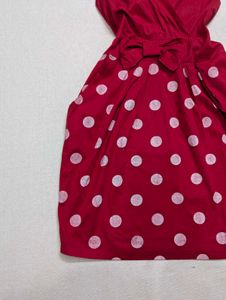 Red Polka Dot Micro Mini Dress(32 inches length)