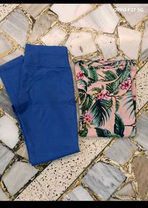 BLUE JEGGINGS FLORAL TOP