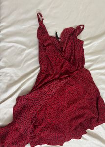 Red Leopard Print Mini Dress
