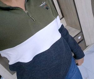 Y2K Colorblock Zip-Up Sweatshirt