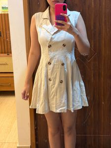 Sleeveless Double-Breasted Fit & Flare Dress