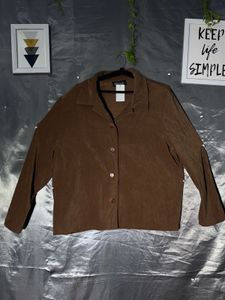 Brown Collared Button-Up Jacket