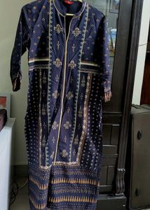 Elegant Navy Blue Kurta with Embellishments