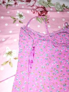 Cute Floral Pink Mini Dress