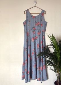 Floral Print Sleeveless Midi Dress