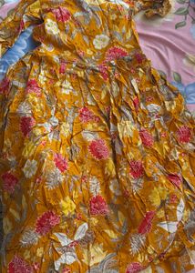 Beautiful Yellow Floral Ethnic Gown