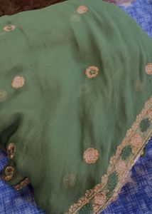 Embroidered Green Silk suit