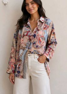 Abstract Print Button-Down Shirt