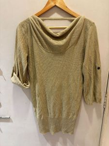 Elegant Gold shimmery V Neck Top