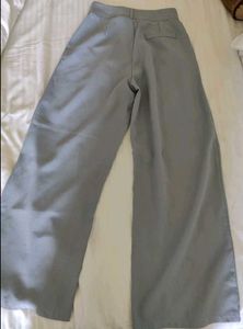 Women's Light Grey &amp; Blue Pleated Pants