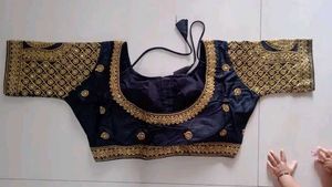 Black Embroidered  South Indian Design Blouse