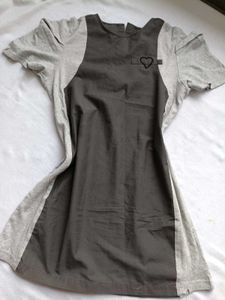 Grey Dress with Heart Deta