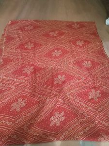 Red Bandhani Print Dress Material