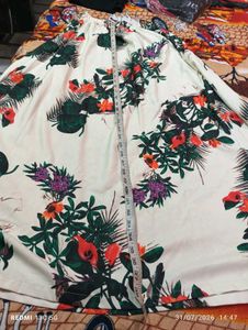 Floral Skirt with Black Top Set