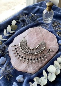 New Bohemian Silver Statement Necklace