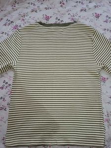 Olive Green &amp; White Striped Crop Top | Size S