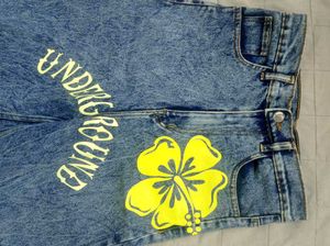 Custom Floral Denim Jeans