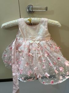 Pink Baby Girl Dress with Flowers