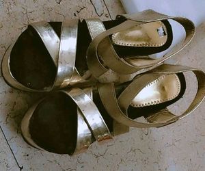 Golden And Black Heels, Party Wear 4 Inch Heels
