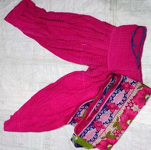 Vibrant Pink shalwar with Floral Dupatta