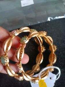 Gold-tone Bangle with Pastel Stones