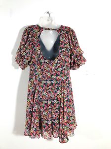 Navy Blue Floral Printed Dress (Women’s)