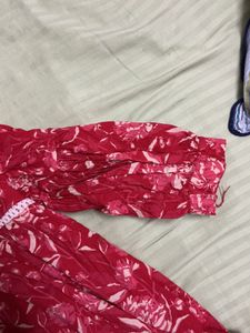 Red Floral Print Kurta