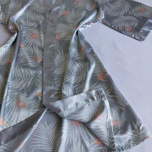 Silky Flamingo Print Robe 🎀✨️