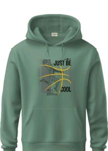 Green "Just Be Cool" Graphic Hoodie