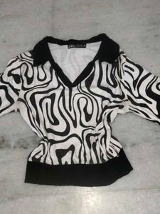 Stylish Zebra Print Y2k Top 🖤