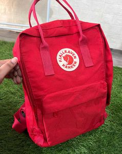 Kanken Fjallraven red backpack