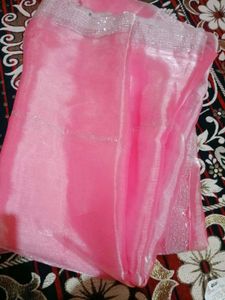 Beautiful Pink Saree with Sequins