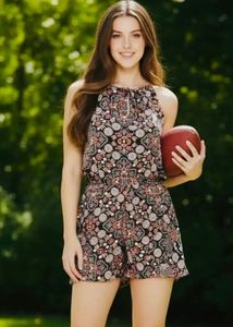 Floral Print Halter Neck Romper