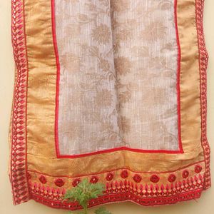 Elegant Gold And Red Zari Kurta