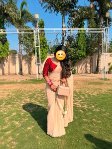 saree with Fancy Lace Border and blouse