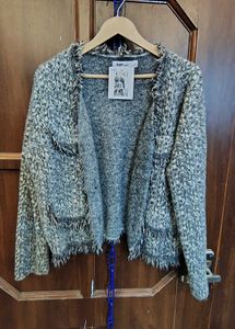 Chic Textured Open Front Cardigan