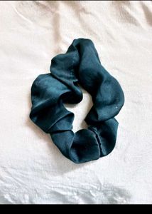 Elegant Teal Satin Scrunchie
