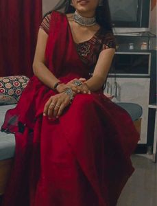 Elegant Red Saree for Sale 💃