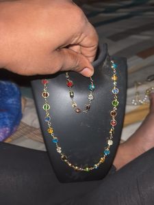 Beaded Necklace and Bracelet Set