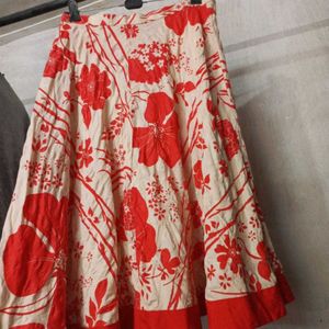 Floral Print Ethnic Skirt