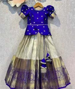 Baby traditional Blue &amp; Gold Lehenga Choli