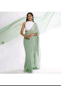 Elegant Pastel Green Saree