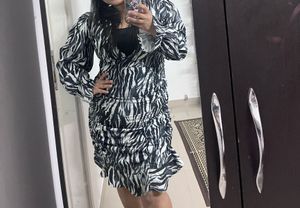 Chic Zebra Print Wrap Dress