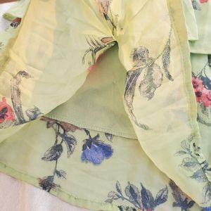 Trendy Ruffle Floral Chiffon Top