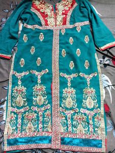 Embroidered Teal Kurta